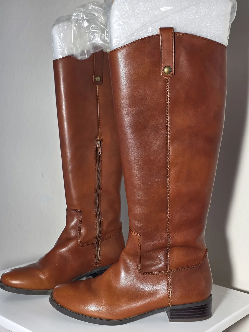 I.N.C. International ConceptsFawne Riding Leather Boots Cognac Size 9 (40)